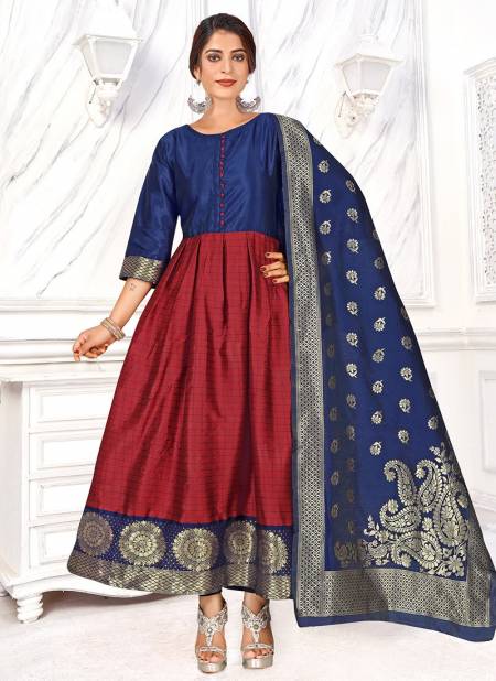Maroon Colour Kulfi 2 Rahul NX New Latest Designer Ethnic Wear Banarasi Silk Gown Collection 1009